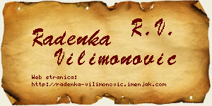 Radenka Vilimonović vizit kartica